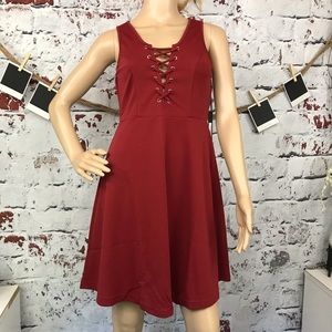 MAROON EYELET DRESS